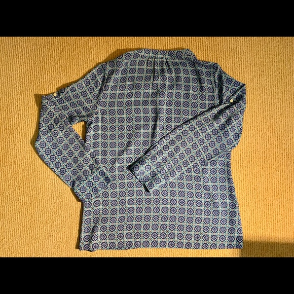 BANANA REPUBLIC- BLUE PRINT ADJUSTABLE SLEEVES BLOUSE - Picture 6 of 6